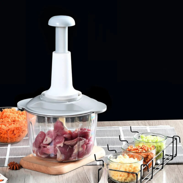 2-in-1 Hand Pressure Vegetable Chopper – 1.5L Capacity - Image 4