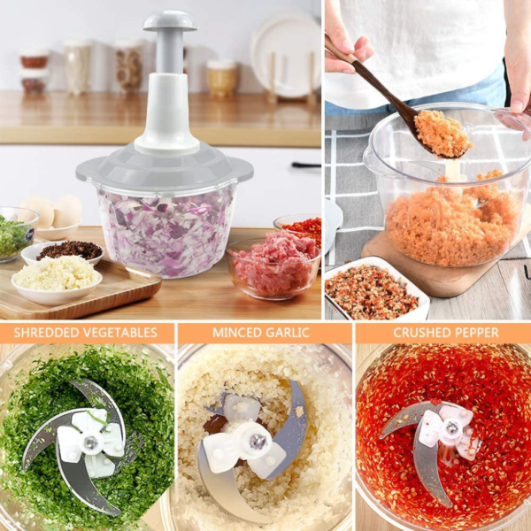 2-in-1 Hand Pressure Vegetable Chopper – 1.5L Capacity - Image 3