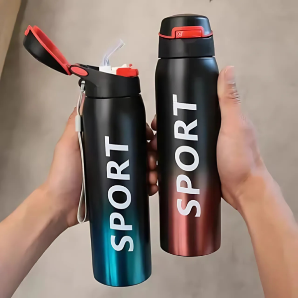 500ml Stainless Steel Double Wall Vacuum Flask with Straw – Sports Water Bottle